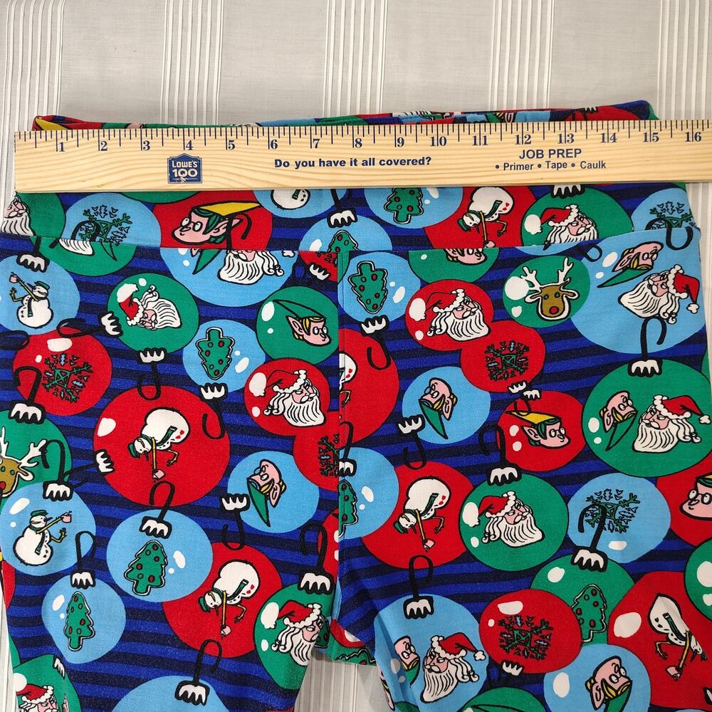 LuLaRoe Leggings Women's Tall &‎ Curvy Christmas Ornament Pattern Santa Elves - Picture 6 of 8